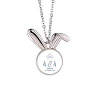 Programmer 404 Error Not Found Rabbit Necklace Pendant Bunny Animal Jewelry Gift