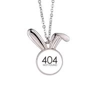 Programmer 404 Error Not Found Rabbit Necklace Pendant Bunny Animal Jewelry Gift