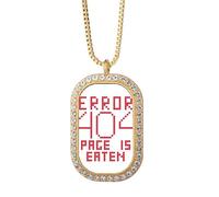 Programmer 404 Error Page Is Eaten Necklace Pendant Diamond Crystal Golden Jewelry