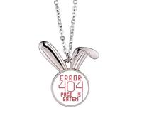 Programmer 404 Error Page Is Eaten Rabbit Necklace Pendant Bunny Animal Jewelry Gift