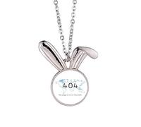 Programmer 404 Error Page Not On Earth Rabbit Necklace Pendant Bunny Animal Jewelry Gift
