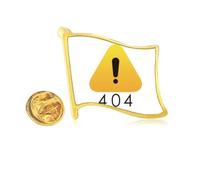 Programmer 502 Error Warning Golden Metal Flag Lapel Pin Badge