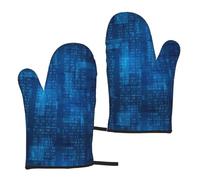 Programmer Binary Code Blue, Kitchen Oven Mitts Anti-Slip Cooking Gloves,Heat Resistant Baking Mitts A Pair