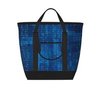 Programmer Binary Code Blue,Lunch Bags Large Capacity Insulated Tote Bag For Women Men Work Picnic Travel