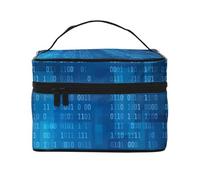Programmer Binary Code Blue, Makeup Bag, Portable Cosmetic Bag for Women - Travel Cosmetic Organizer, Toiletry Pouch, The Go-to Gift That Never Disappoints for Special Moments