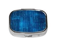 Programmer Binary Code Blue,Meta Pill Box 2 Compartment Medicine Case,Portable Organizer