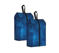 Programmer Binary Code Blue, Travel Shoe Bags 2 Pack, Waterproof Shoe Storage Bags, Shoe Organizer for Travel and Home
