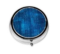 Programmer Binary Code BlueMeta Pill Box 3 Compartment Medicine Case,Portable Organizer