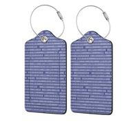Programmer Binary Computer Code Purple,Luggage Tags Pu Leather Name Tag Travel Suitcase Identifier ID Tags Durable Luggage Label 2 pcs