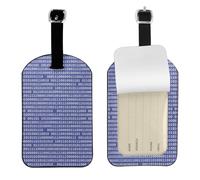 Programmer Binary Computer Code Purple,Luggage Tags Pu Leather Name Tag Travel Suitcase Identifier ID Tags Durable Baggage Label 2 pcs