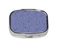 Programmer Binary Computer Code Purple,Meta Pill Box 2 Compartment Medicine Case,Portable Organizer