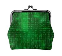 Programmer Binary Data Coding, PU Leather Coin Purse, Small Wallets, Change Pouch with Kiss Lock Clasp Buckle, Change Purse