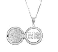 Programmer Binary System World Locket Necklace Hold Picture Jewelry Birthday Gift