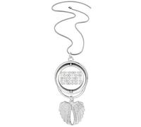 Programmer Binary System World Pendant Angel Wings Rotating Necklace Jewelry