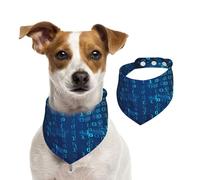 Programmer Blue Binary Code,Dog Bandanas Cotton Pet Scarf Adjustable Bibs for Pet,S