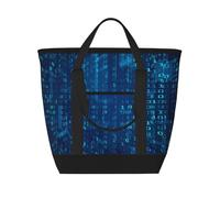 Programmer Blue Binary Code,Lunch Bags Large Capacity Insulated Tote Bag For Women Men Work Picnic Travel