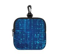 Programmer Blue Binary Code, Square Zipper Storage Bag, Neoprene Coin Purse, Small Wallets, Change Pouch, Change Purse