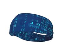 Programmer Blue Binary CodeHair Bands for Men Woman Headband Running Headband Sweat Wicking Gym