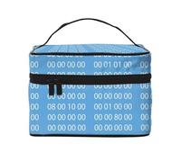 Programmer Blue Binary Computer Code, Makeup Bag, Portable Cosmetic Bag for Women - Travel Cosmetic Organizer, Toiletry Pouch, The Go-to Gift That Never Disappoints for Special Moments