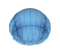 Programmer Blue Binary Computer Code,Shower Cap Nightcap Double Layer Waterproof Elastic Bath Cap Reusable Hair Cap