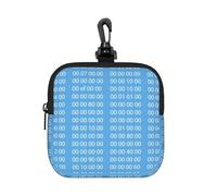 Programmer Blue Binary Computer Code, Square Zipper Storage Bag, Neoprene Coin Purse, Small Wallets, Change Pouch, Change Purse