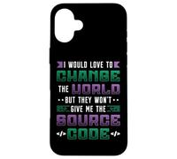Programmer Change The World Source Code Programming Case for iPhone 16 Plus