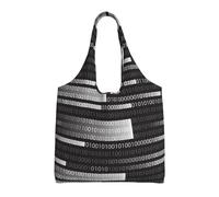 Programmer Code Black,Reusable Tote Bags Grocery Bags Large Capacity Canvas Shopping Shoulder bag