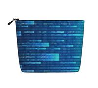 Programmer Code Blue, Cosmetic Bag Imitation Linen Makeup Bag Portable Travel Toiletry Bag