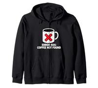 Programmer Coder Error 404 Coffee Not Found Tech Zip Hoodie