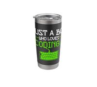Programmer Coder Just A Boy Who Loves Coding Stainless Steel Insulated Tumbler