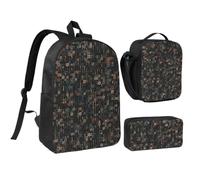 Programmer Computer Code,Student Backpack,Lunch Bag,Pencil Case 3 Piece Set