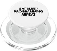 Programmer Funny - Eat Sleep Programming Repeat PopSockets PopGrip for MagSafe