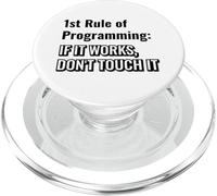 Programmer Funny - First Rule Of Programming PopSockets PopGrip for MagSafe