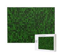 Programmer Green Decimal Computer Code,500 Pieces Wooden Jigsaw Family Game Jigsaw Puzzles for Adults Teens Home Decor