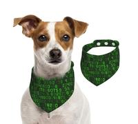 Programmer Green Decimal Computer Code,Dog Bandanas Cotton Pet Scarf Adjustable Bibs for Pet,S
