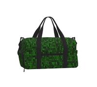 Programmer Green Decimal Computer Code, Handheld Crossbody Sports Luggage Bag, Sports Duffels, Large Capacity Travel Bag for Women and Men