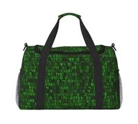 Programmer Green Decimal Computer Code, Sports Duffels, Handheld Crossbody Sports Luggage Bag, Large Capacity Travel Bag for Women and Men