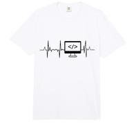 Programmer Heartbeat Coder Heartline Developer Comfort Colors Adult Heavyweight T-Shirt