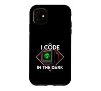 Programmer I Code In The Dark Retro Hacker Skull Case for iPhone 11