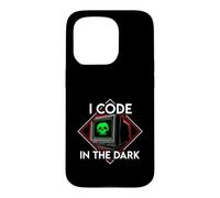 Programmer I Code In The Dark Retro Hacker Skull Case for iPhone 15 Pro