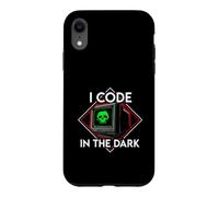 Programmer I Code In The Dark Retro Hacker Skull Case for iPhone XR