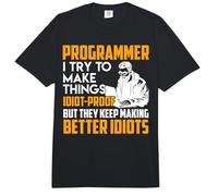 Programmer I Try to Make Things Idiot-Proof Funny Coder Comfort Colors Adult Heavyweight T-Shirt