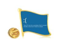 Programmer PC In Problem Art Deco Fashion Golden Metal Flag Lapel Pin Badge