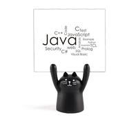 Programmer Program Related Java Memo Holder Cartoon Black Cat Stand Decoration