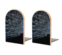 Programmer Programming Code Bookend for Shelves,Muso Wood Book End,Non-Skid Book Holder Support for CD, Video File, Video Games,Decorative Books Stopper for Home, 5 X 3.9 X 3.1”