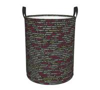 Programmer Programming Code Collapsible Oxford Fabric Laundry Hamper, Waterproof With Handles - Foldable Storage Basket For Bedroom, Bathroom, Kitchen, Nursery, Car & Toys