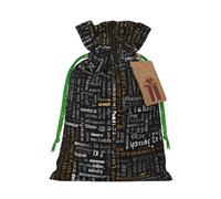 (Programmer Programming Code) Drawstring Gift Bags for Birthday Party Christmas Reusable Holiday Wrap Bags Medium Size