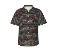 Programmer Programming Code Men's Short Sleeve Hawaiian Shirt - Full Print Design, Ultra-Soft Polyester Fabric for Summer Style Black