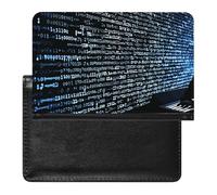 Programmer Programming Code Passport Holder Premium PU Leather Passport Cover Portable Travel Passport Protector Case Unisex Travel Essentials Document Organizer for Vacation Business Trips