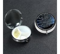 Programmer Programming Code Pill Box 3 Compartment Pill Case for Purse or Pocket Small Medicine Organizer with Mirror Travel Pillbox Decorative Metal Vitamin Container Unique Gift